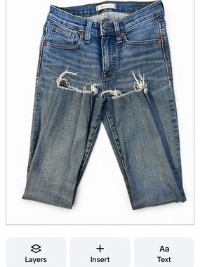 Madewell Distressed Blue Skinny Jeans